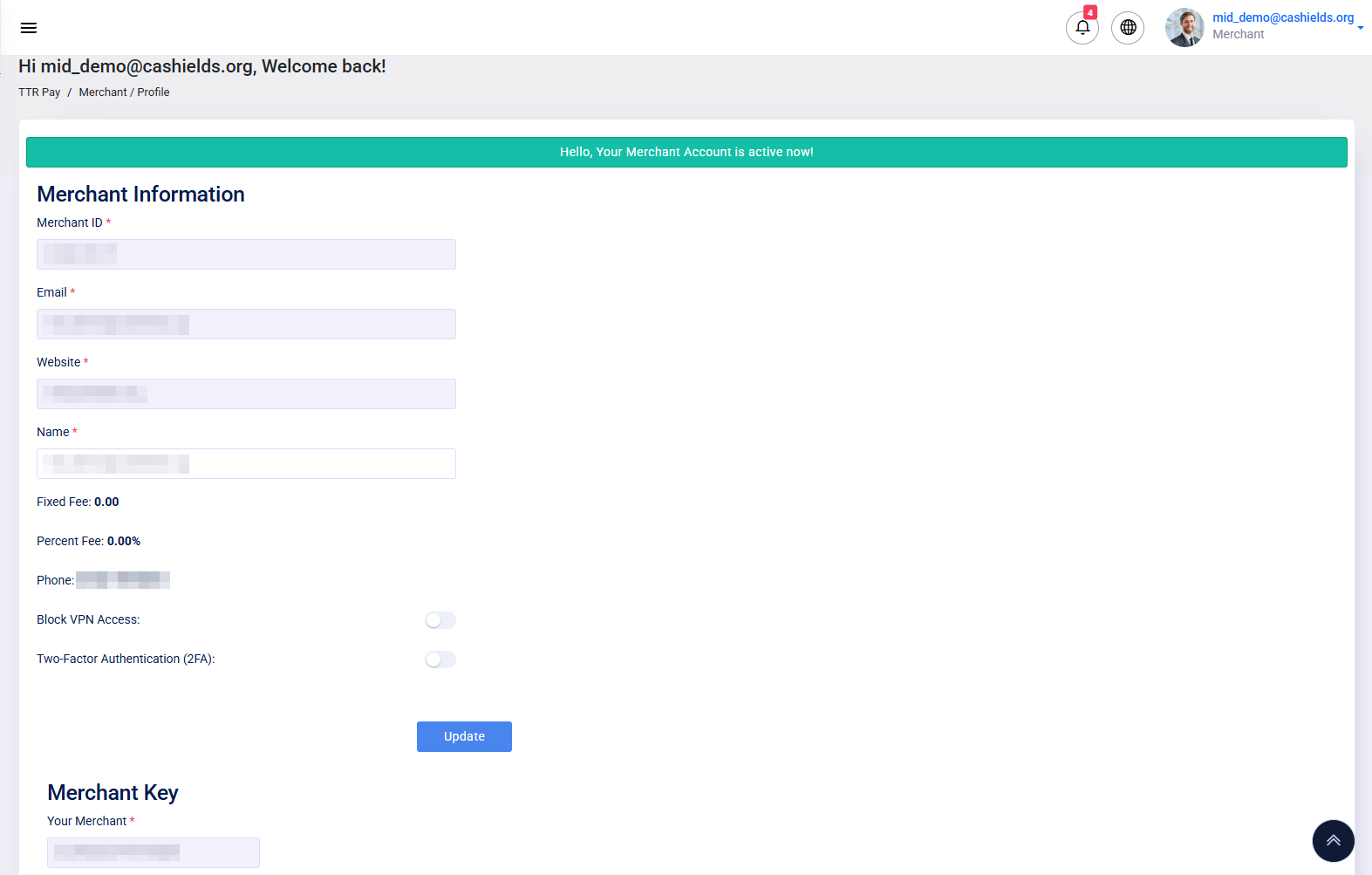 My Account Profile section. 