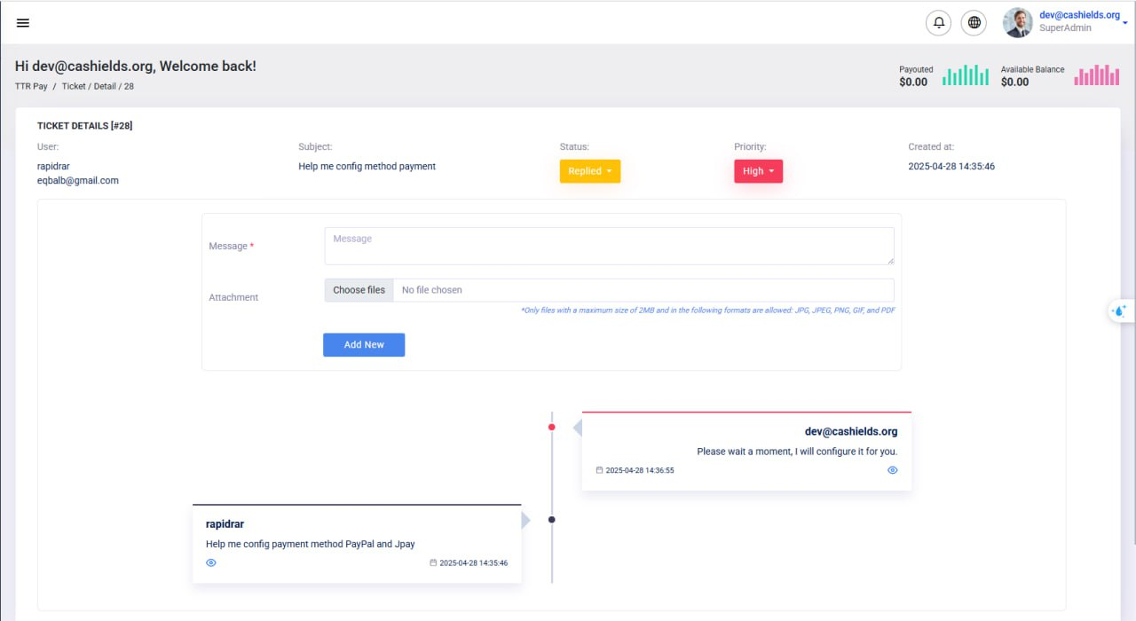 View submitted tickets.