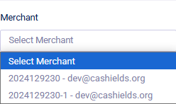 TTR Pay reports merchant filter.